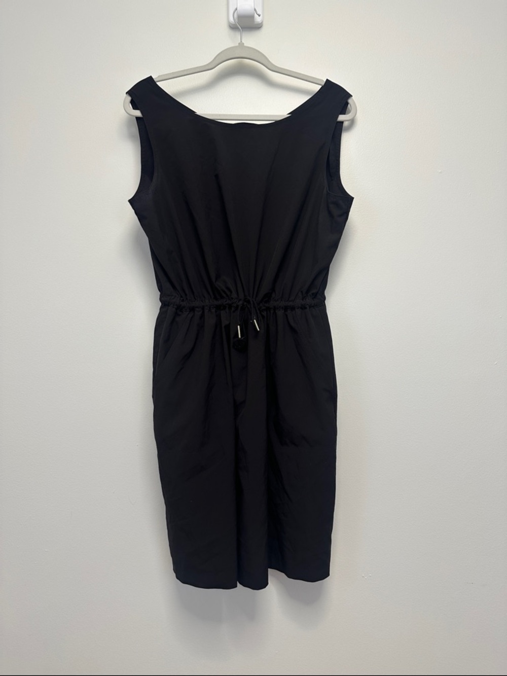 Calvin Klein Black Sleeveless Midi Dress with Drawstring Waist